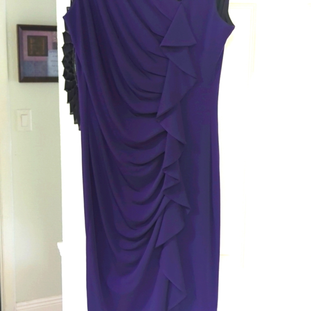 Enfocus Studio Purple Ruffle Midi Dress Size 16 - Picture 9 of 12